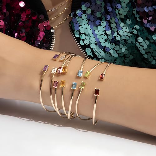 Floreo Italian 14k Yellow Gold 4mm Natural Peridot Gemstone Candy Bangle Charm Bracelet