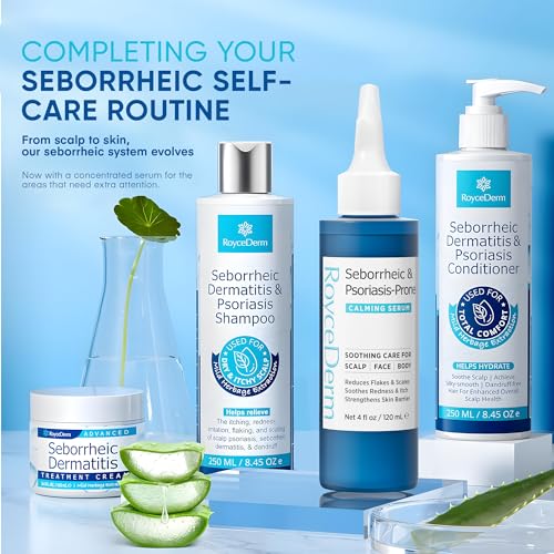 Roycederm Seborrheic & Psoriasis Calming Serum: Clinically Inspired Care for Itch, Dryness, Redness & Flaking - Seborrheic Dermatitis & Psoriasis Scalp Treatment Suitable for Scalp, Face & Body