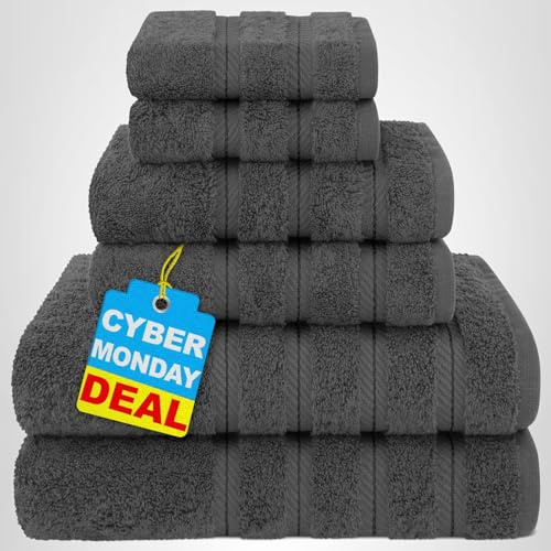 American Soft Linen 100% Cotton Luxury Turkish Towels, 6 Piece Towel Set