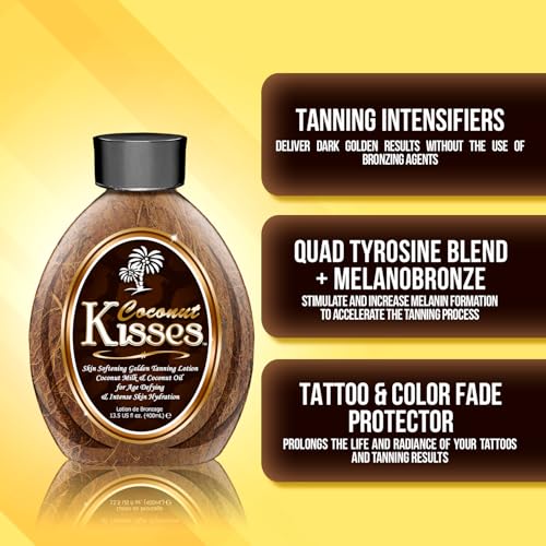 Ed Hardy Coconut Kisses Golden Tanning Lotion Cruelty Free, Gluten Free, Mineral Oil Free, DHA Free for All skin type, 13.5oz
