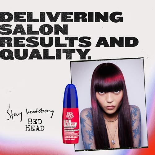TIGI Bed Head Some Like It Hot Heat Styling and Protection Spray with Anti-Humidity Shield, Tames Frizz and Reduces Breakage, 3.38 fl oz