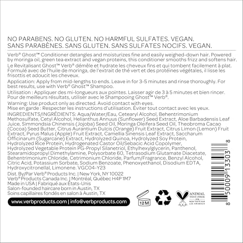 VERB Ghost Fine Hair Conditioner, 12 fl oz | Daily Weightless Moisture