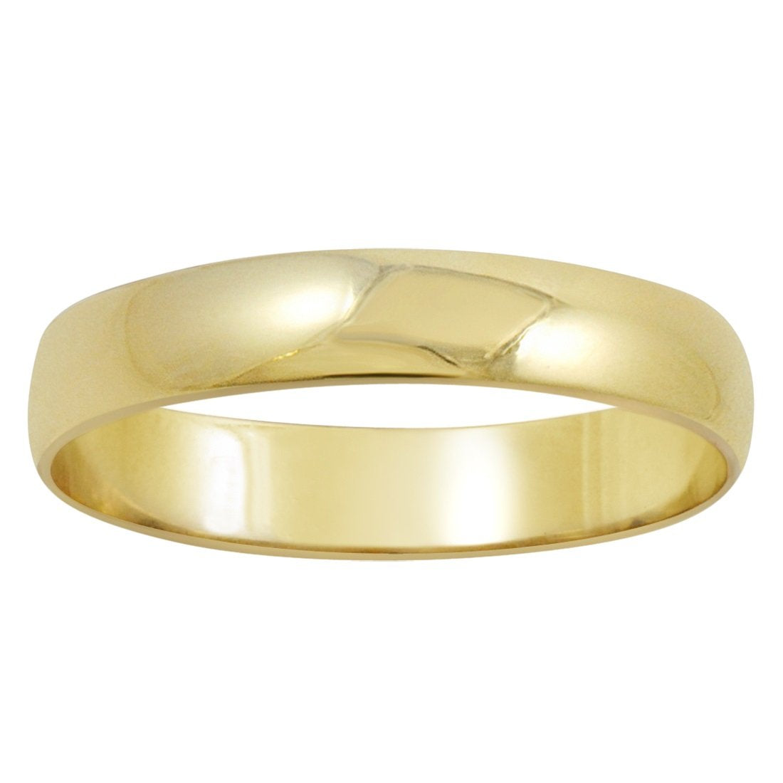 Oxford Ivy Men's Solid 14K Yellow Gold 4mm Traditional Fit Plain Wedding Band (Available Ring Sizes 8-12 1/2) Size 9