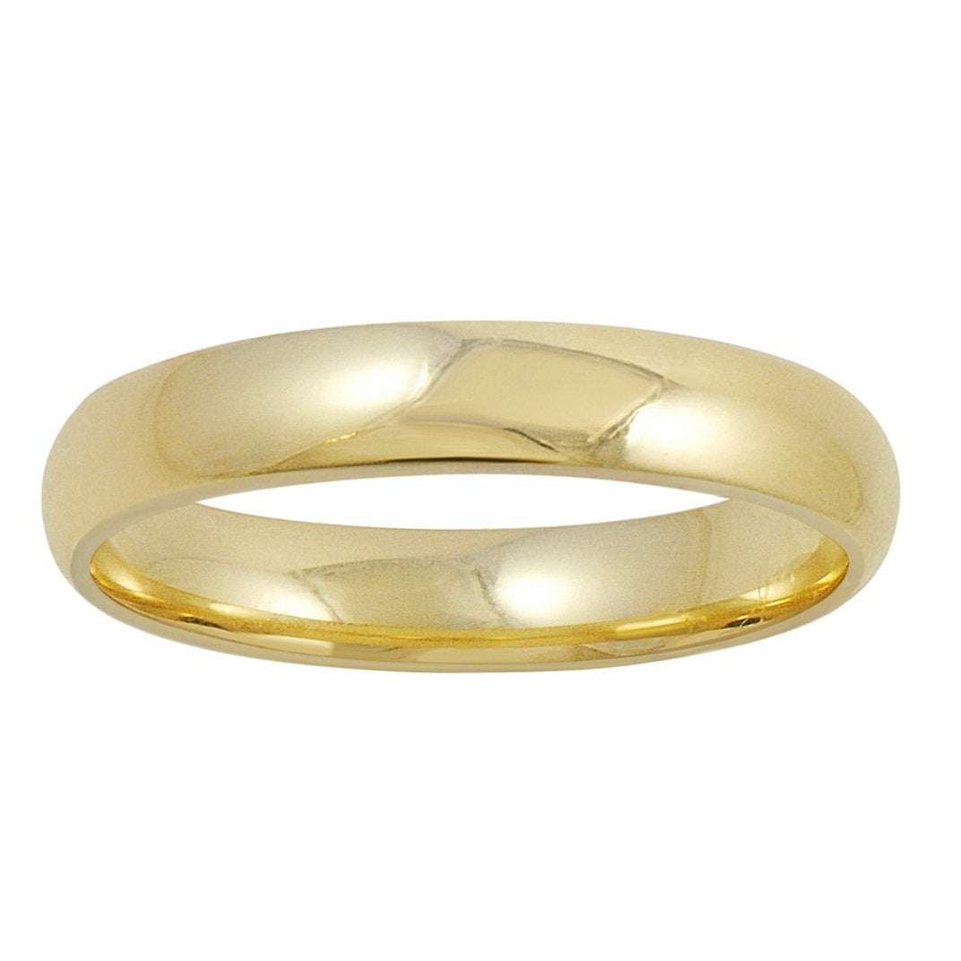 Oxford Ivy Men's Solid 14K Yellow Gold 4mm Comfort Fit Plain Wedding Band (Available Ring Sizes 8-12 1/2) Size 10