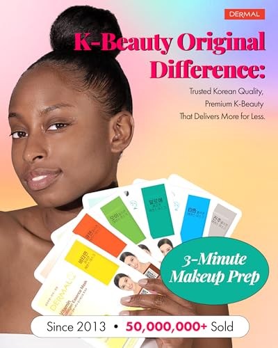 DERMAL 78 Collagen Korean Essence Sheet Mask, 39-Formula Variety, 2 Each