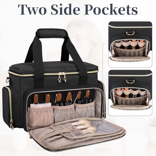GDNasist Large Makeup Bag, Portable Travel Makeup Bag Organizer