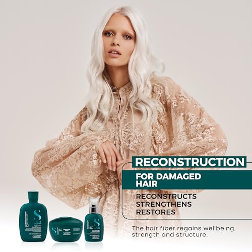 ALFAPARF MILANO Semi di Lino Reconstruction Reparative Mask - Color Safe Deep Conditioning Hair Mask - Damaged Hair Repair - For Medium to Thick Hair- Vegan Formula (6.88 oz)