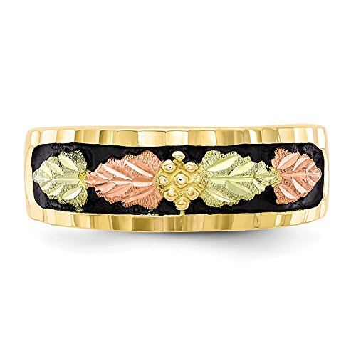 FB Jewels 10k Tri-color Black Hills Gold Mens Antiqued Ring Size 11