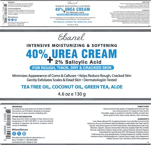 Ebanel Urea Cream 40% plus Salicylic Acid 2% for Dry Cracked Feet Skin