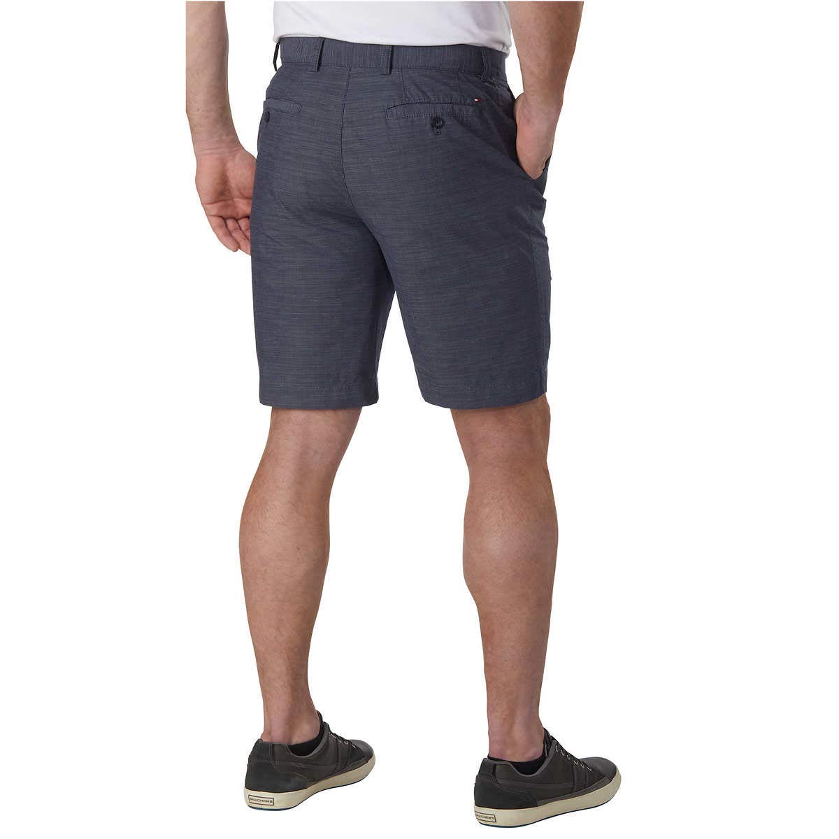 Tommy Hilfiger Men's Crosshatch Academy Chino Shorts (40, Navy Blue)