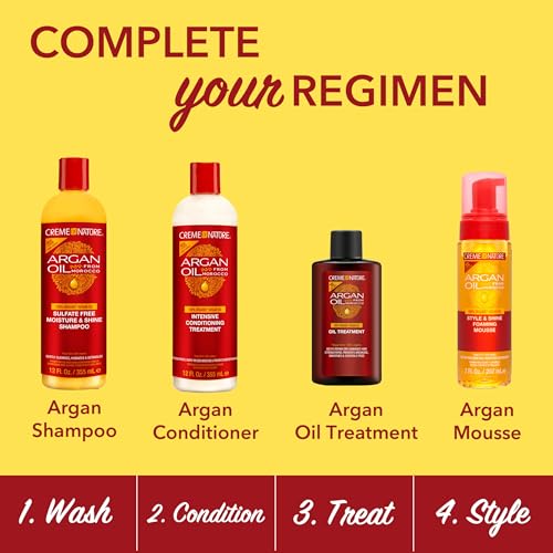 Creme of Nature Argan Oil Treatment, Adds Shine & Smooths Frizz, Strengthens and Repairs Dry Hair, Lightweight Daily Oil with Argan Oil, 3 fl oz