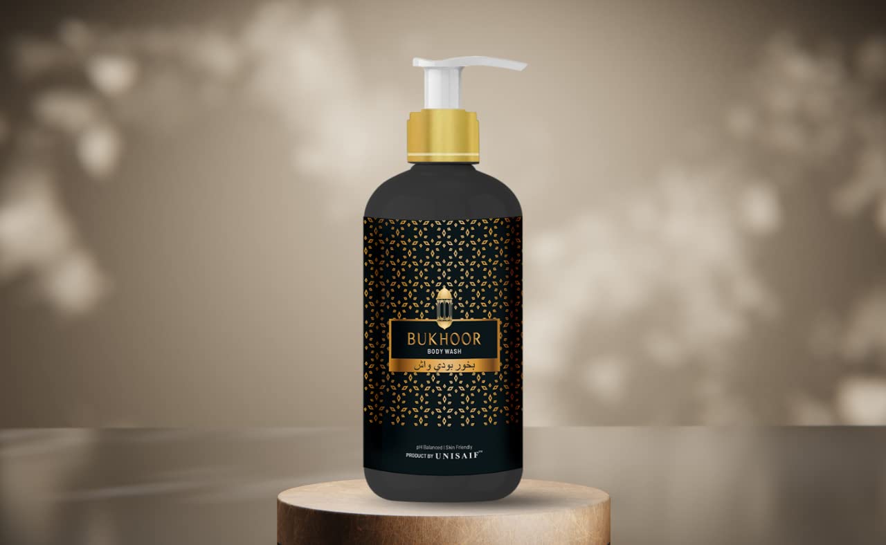 Unisaif Bukhoor Arabian Luxury Organic Body Wash Ph Balanced, Skin Friendly, Sulphate & Paraben Free 300 ml