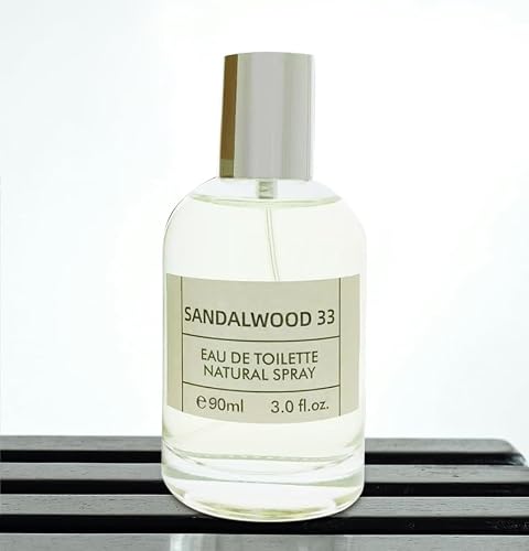 Sandal Wood 33 Spray Perfume for Men and Women – Unisex Eau de Toilette Woody Spicy Leather Scent 90ml/3.0 fl.oz