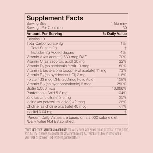 VEGAMOUR GRO Biotin Gummies for Hair Wellness®, 30-Day Supply - Vitamins B, A, C & E, Supports Fuller-Looking Hair & Nails, Vegan & Cruelty-Free