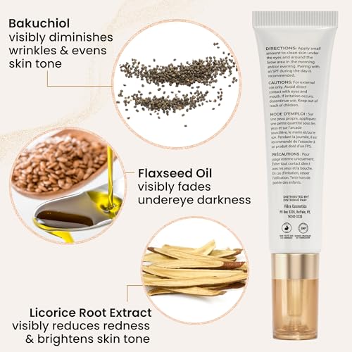 FIÈRA Bakuchiol Firming Eye Cream - Designed Specifically For Mature Skin - Targets Wrinkles, Anti-Aging, Dark Spots, and Fine Lines - Hydrating and Rejuvenating Formula - 15 ML / 0.5 FL. OZ.