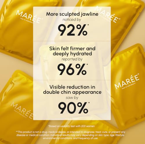 MAREE V Line Lifting Mask with 24K Gold – Deep Collagen Face Mask for Women – Jawline Shaper Mask with Retinol & Hyaluronic Acid – Neck Tightening & Firming - Double Chin Strap for Face Lift