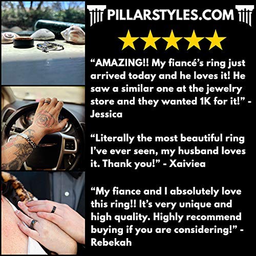 Pillar Styles 14K Gold Antler Wedding Band with Koa Wood and Arrow Inlay - Men's & Women's Unisex Rustic Boho Ring