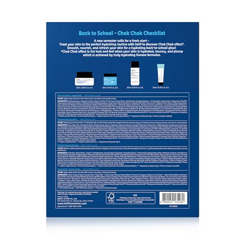 belif Aqua Bomb Back to School Skincare Set: Korean Skincare Set with Aqua Bomb Moisturizer, Peptide Eye Bomb cream, Frozen Cream, 4-Step Skincare for All Skin Types