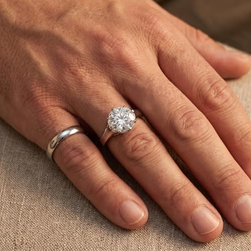 P3 POMPEII3 Pompeii Men's 1 1/2Ct Round Diamond Signet Ring 14k Gold or Platinum Lab Grown - Size 7.5 (E/F,VS1-VS2)