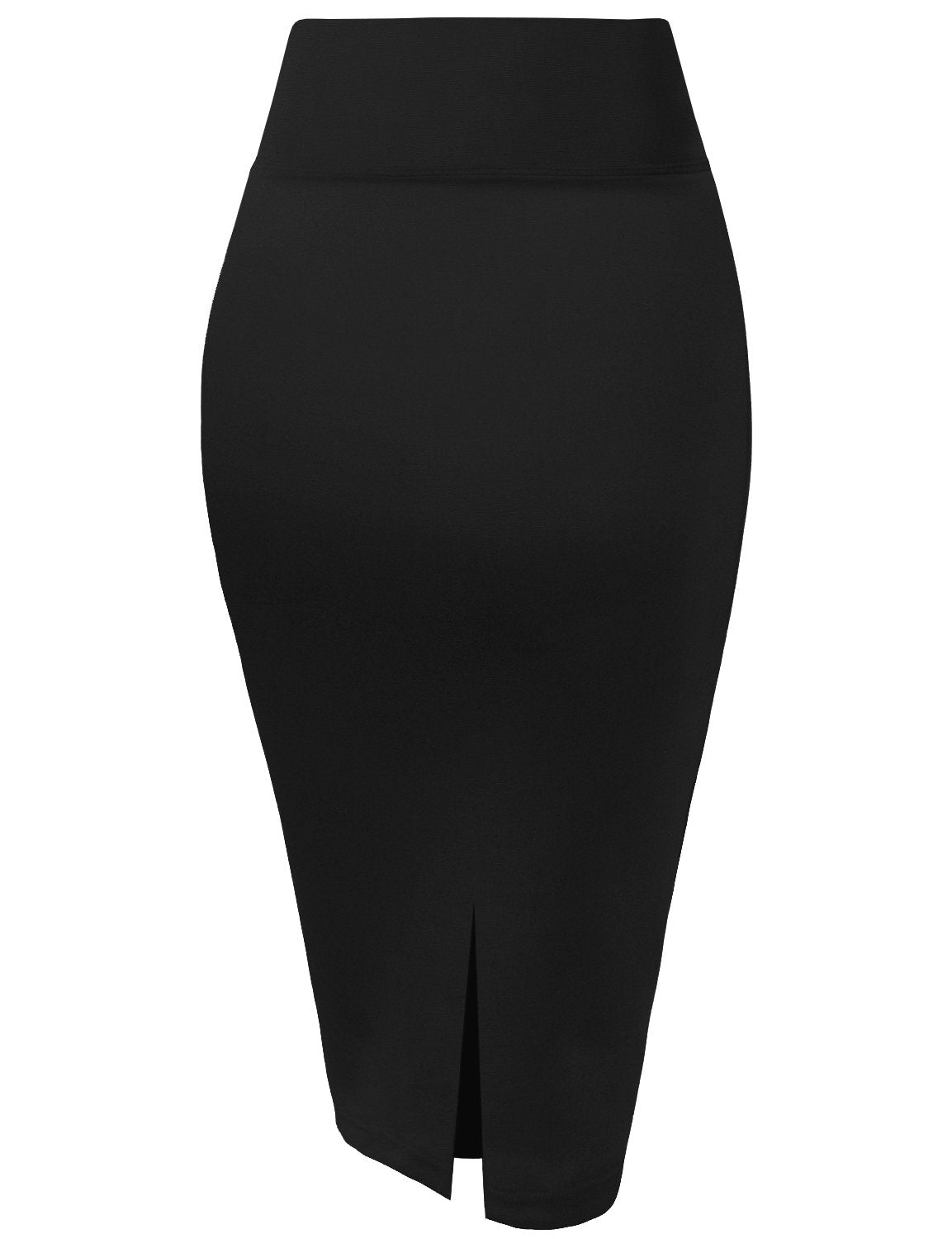 Hybrid & Company Womens Nylon Ponte Stretch Office Pencil Skirt Made Below Knee KSK45002 1073T Black M