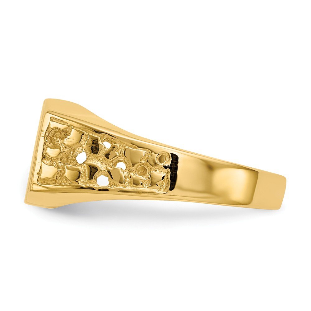 Solid 14k Yellow Gold Men's Engravable Monogram Signet Ring Band Size 9