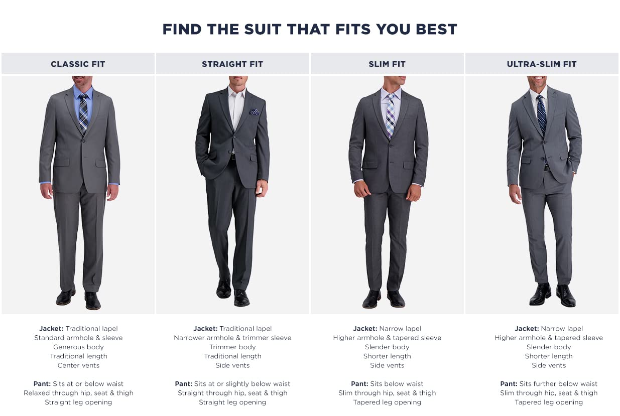 J.M. Haggar Men's Premium Stretch Classic Fit Suit Separates-Pants, Black-Jacket, 46 Tall