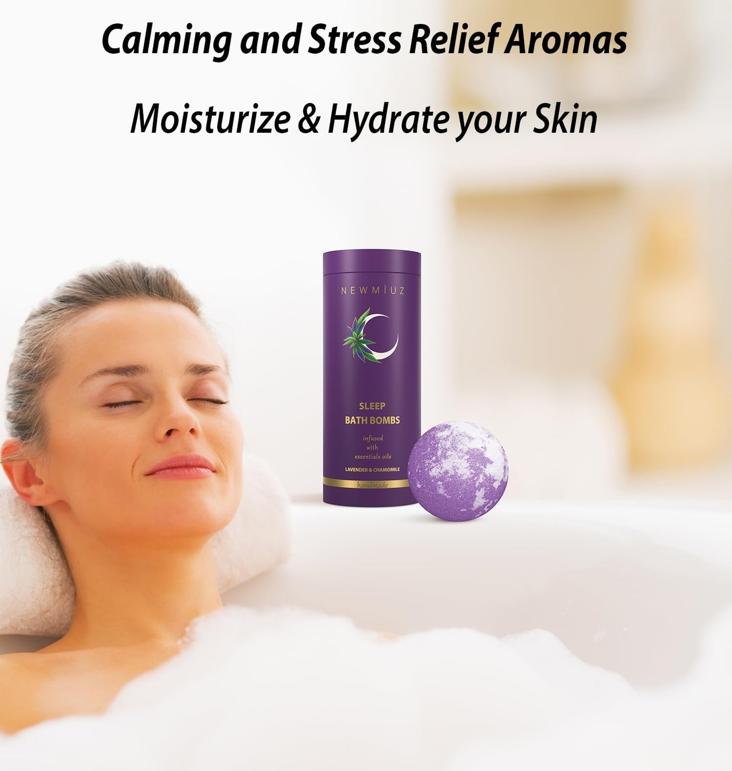 Deep Sleep Bubble Bath Bombs Infused Lavender and Chamomile Essential Luxurious Bath Additives for Dry Skin Nourishment -Indulge in A Blissful Bathing Experience with Our Relaxation Gift Set