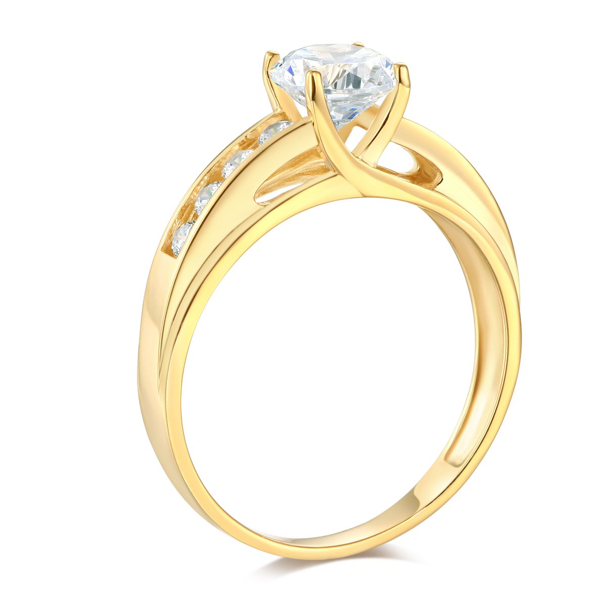 14k Yellow Gold SOLID Wedding Engagement Ring - Size 9