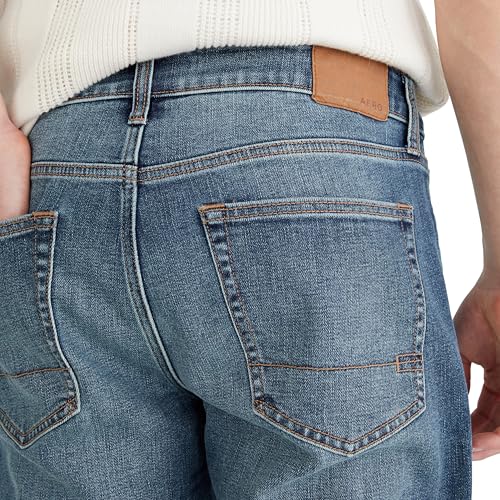 Aeropostale Men's Premium Air Straight Jean, Medium Wash, 38W x 32L