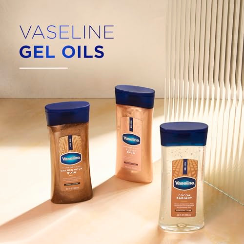 Vaseline Cocoa Radiant Body Gel Oil, Glowing Skin + Cocoa Butter 6.8oz 3ct