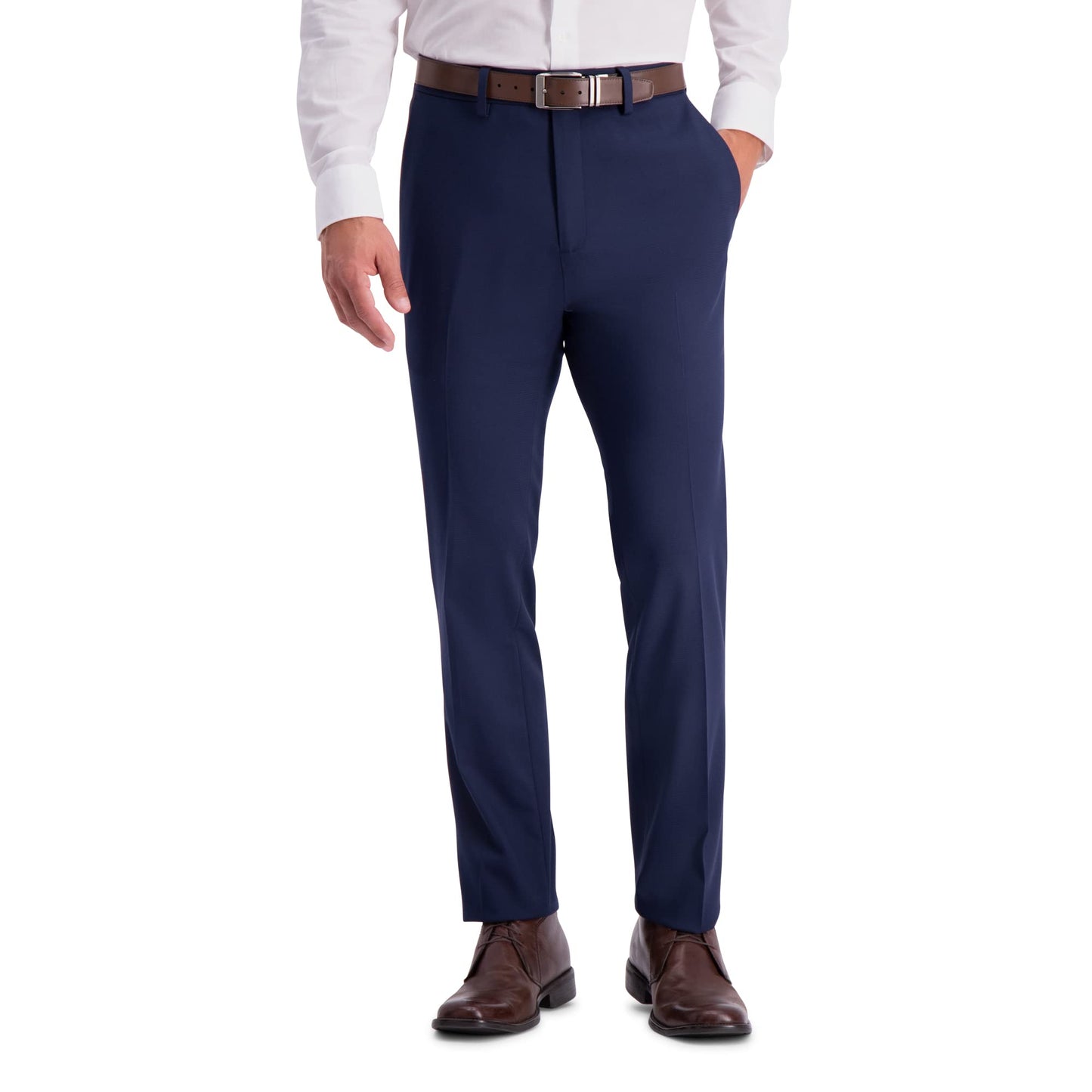 Kenneth Cole REACTION mens Shadow Check Stretch Slim Fit Dress Pants, Blue, 34W x 32L US