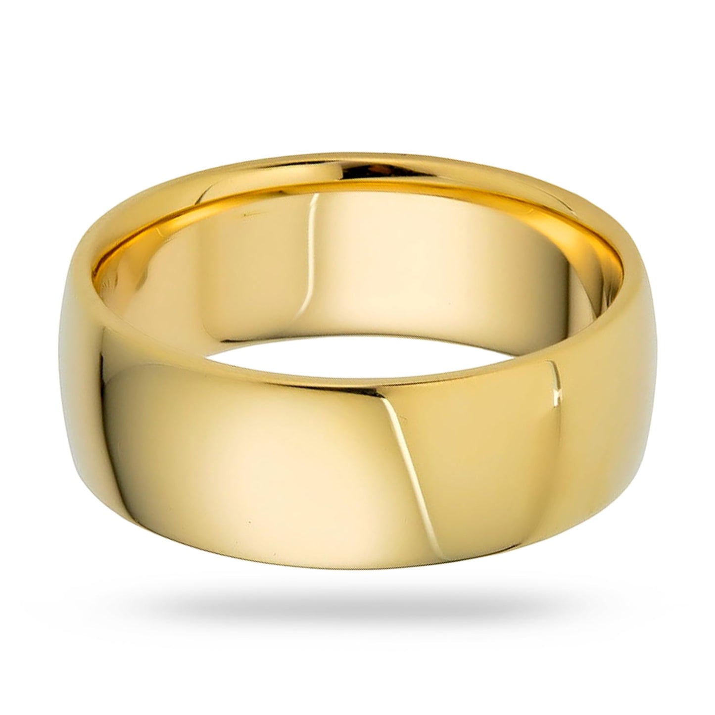 EWB Signature Jewelry Classic 7mm Solid Gold Wedding Band in 14K Yellow Gold, Comfort Fit, Finger Size 12