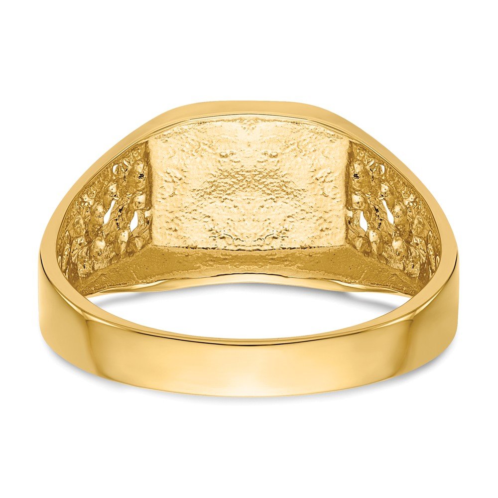 Solid 14k Yellow Gold Men's Engravable Monogram Signet Ring Band Size 9