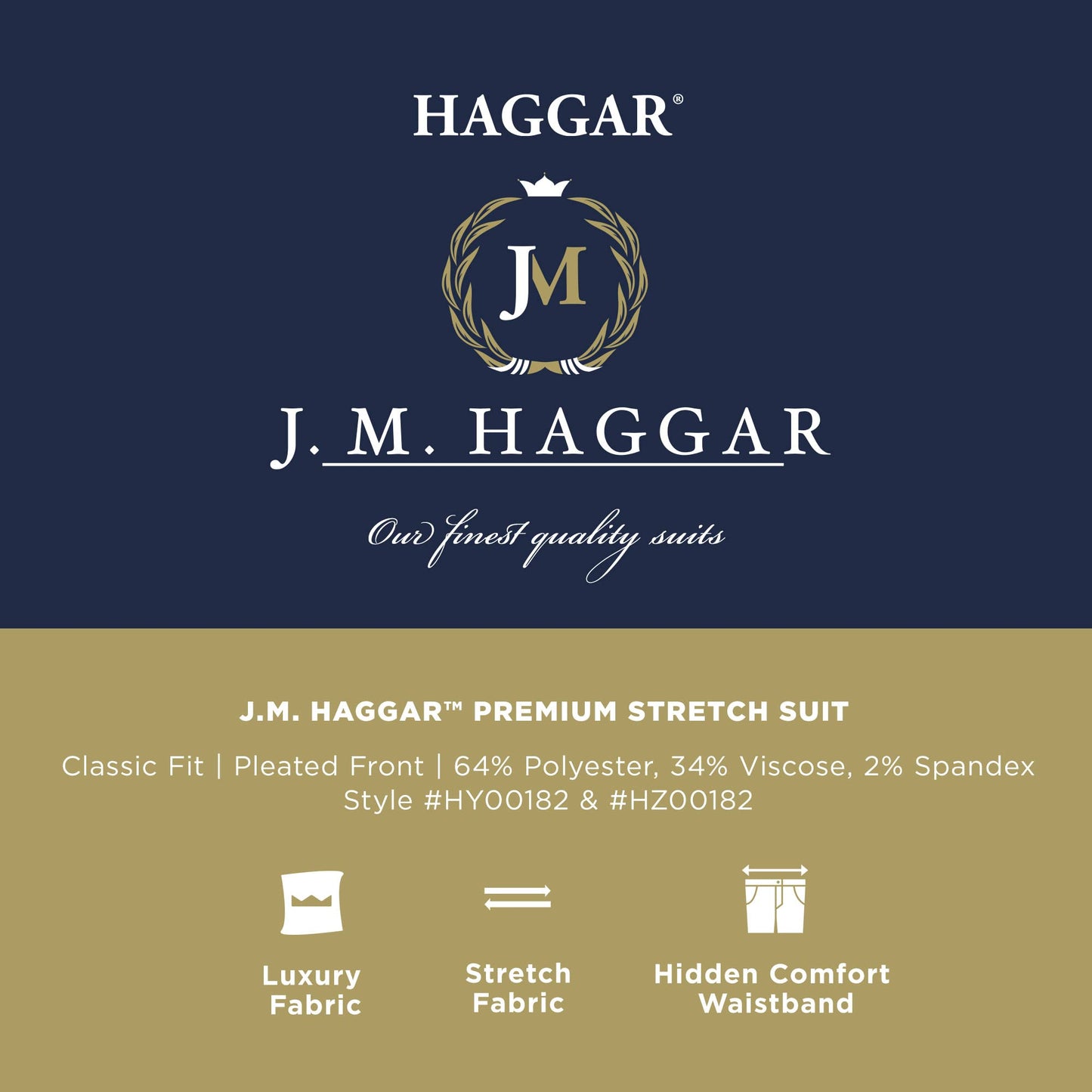 J.M. Haggar Men's Premium Stretch Classic Fit Suit Separates-Pants, Black-Jacket, 46 Tall