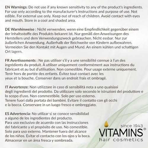 VITAMINS hair cosmetics Keratin Hair Mask - Protein Repair Keratin Treatment - Deep Conditioner for Dry, Damaged, Curly, Straight & Frizzy Hair with Biotin, Collagen & Castor Oil - 8.5 Fl Oz