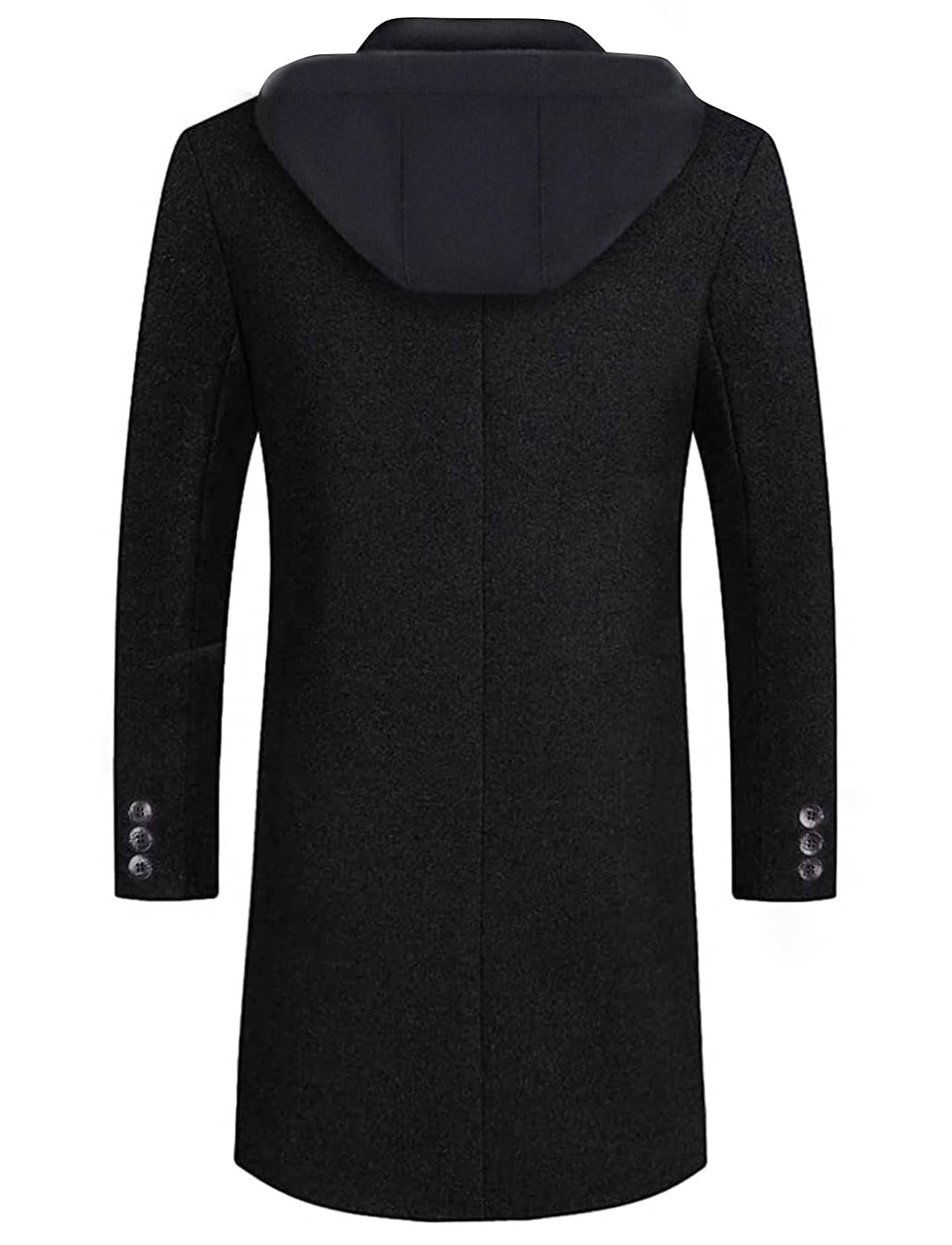 APTRO Men's Hooded Trench Coat Wool Overcoat Long Top Coat HGX019 Black M