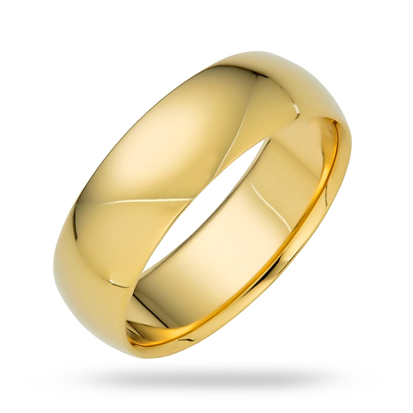 EWB Signature Jewelry Classic 6mm Solid Gold Wedding Band in 14K Yellow Gold, Comfort Fit, Finger Size 9