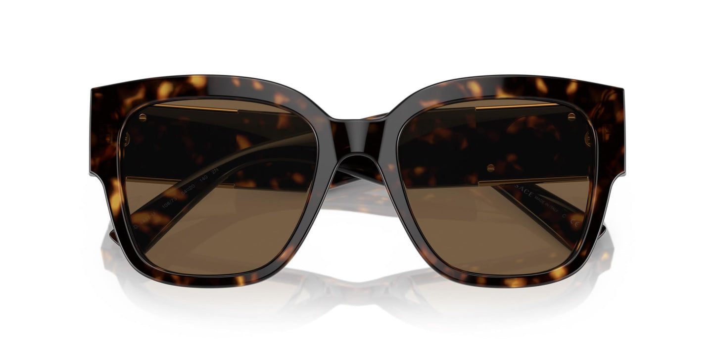 Versace VE 4437U 108/73 Havana Plastic Square Sunglasses Brown Lens