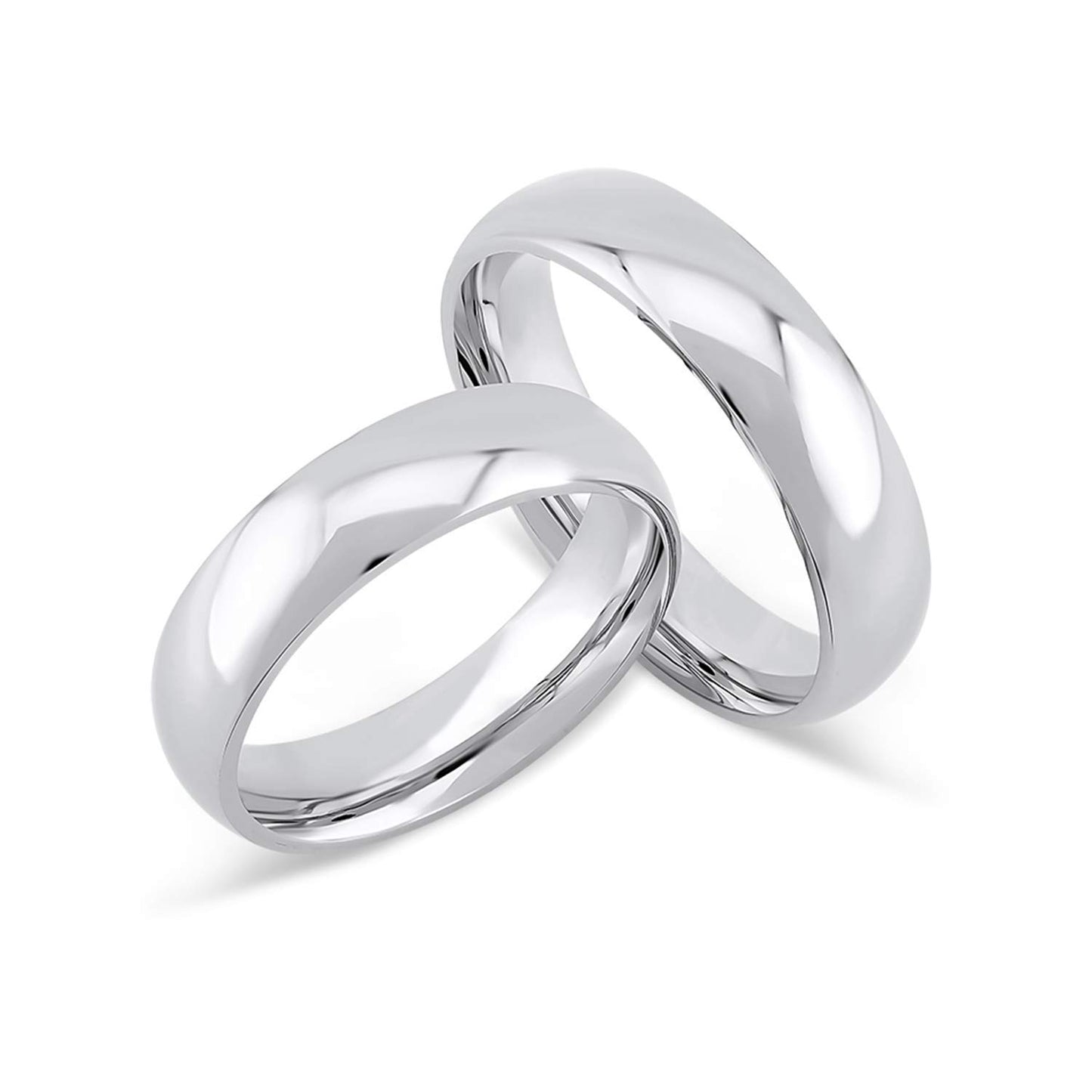 14k 18k Gold 5 MM Wedding Ring, Classic 5mm Dome Ring, Plain Gold Thick Band Ring, His Her Matching Curve Dome Wedding Bands, Custom Inside Engrave Name Date, Comfort Fit Wedding Bands for Men Women