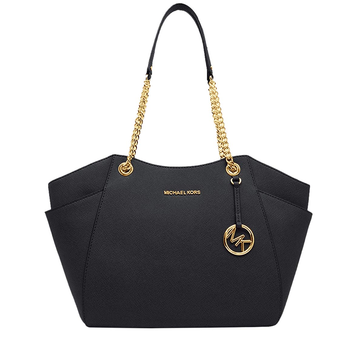 Michael Kors Women's Jet Set Travel Tote, Black Pvc, Large