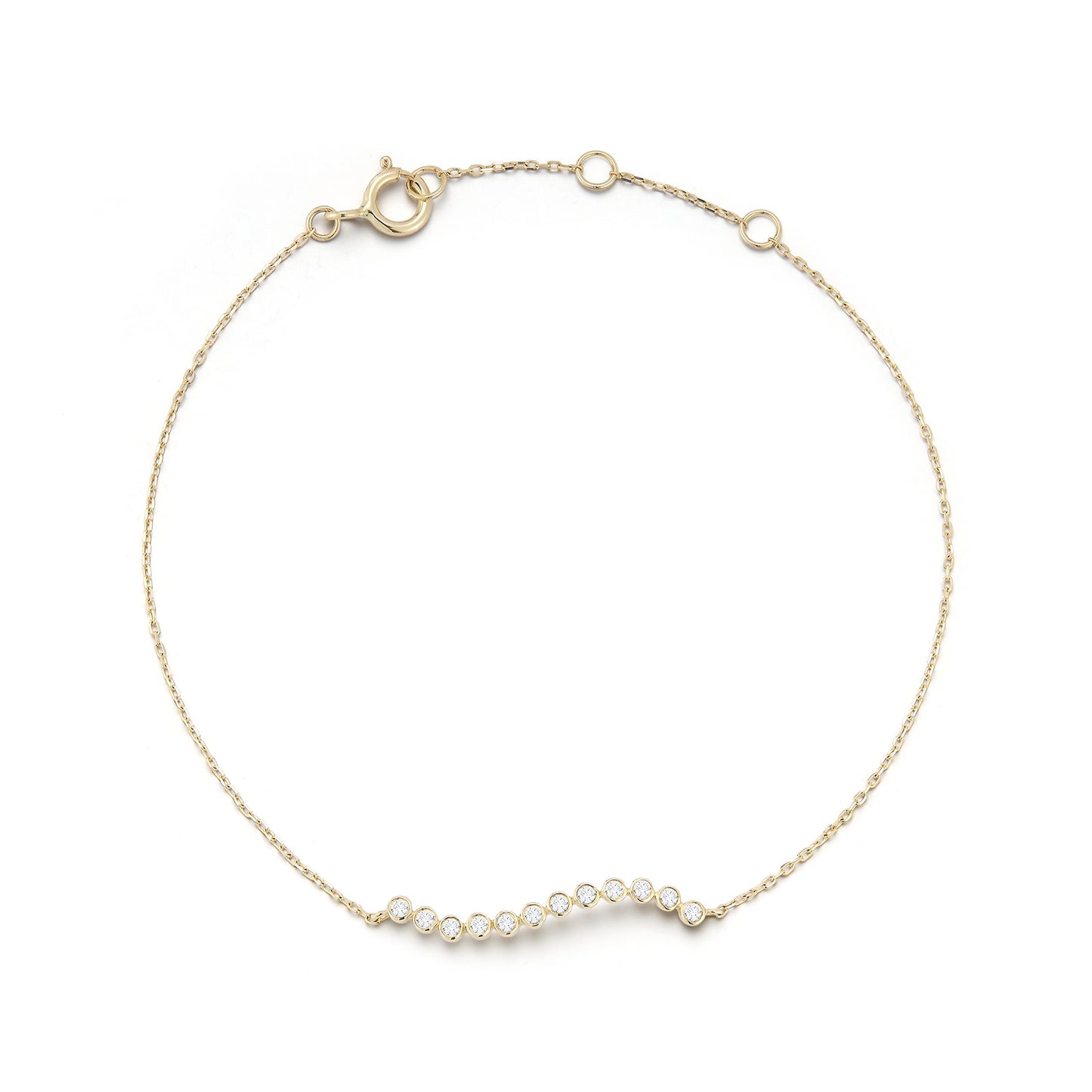 Mateo New York, Diamond Bezel Wave Bracelet, Yellow