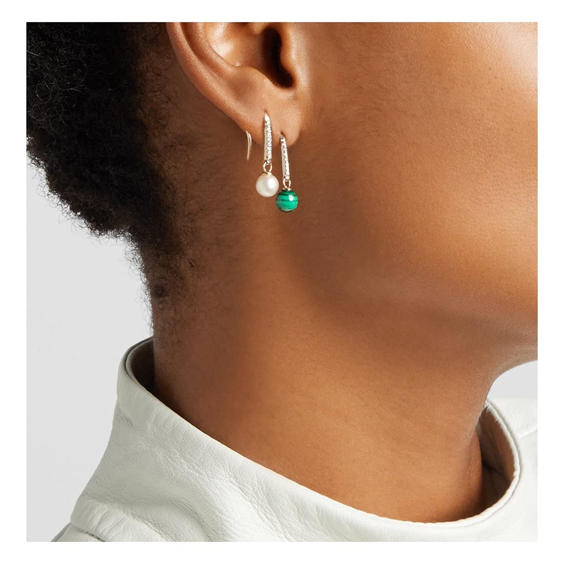 Mateo New York, Single Pearl drop earrings