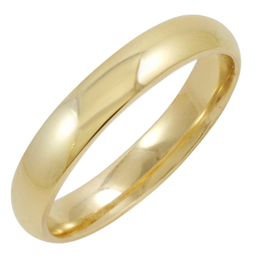 Oxford Ivy Men's Solid 14K Yellow Gold 4mm Comfort Fit Plain Wedding Band (Available Ring Sizes 8-12 1/2) Size 10