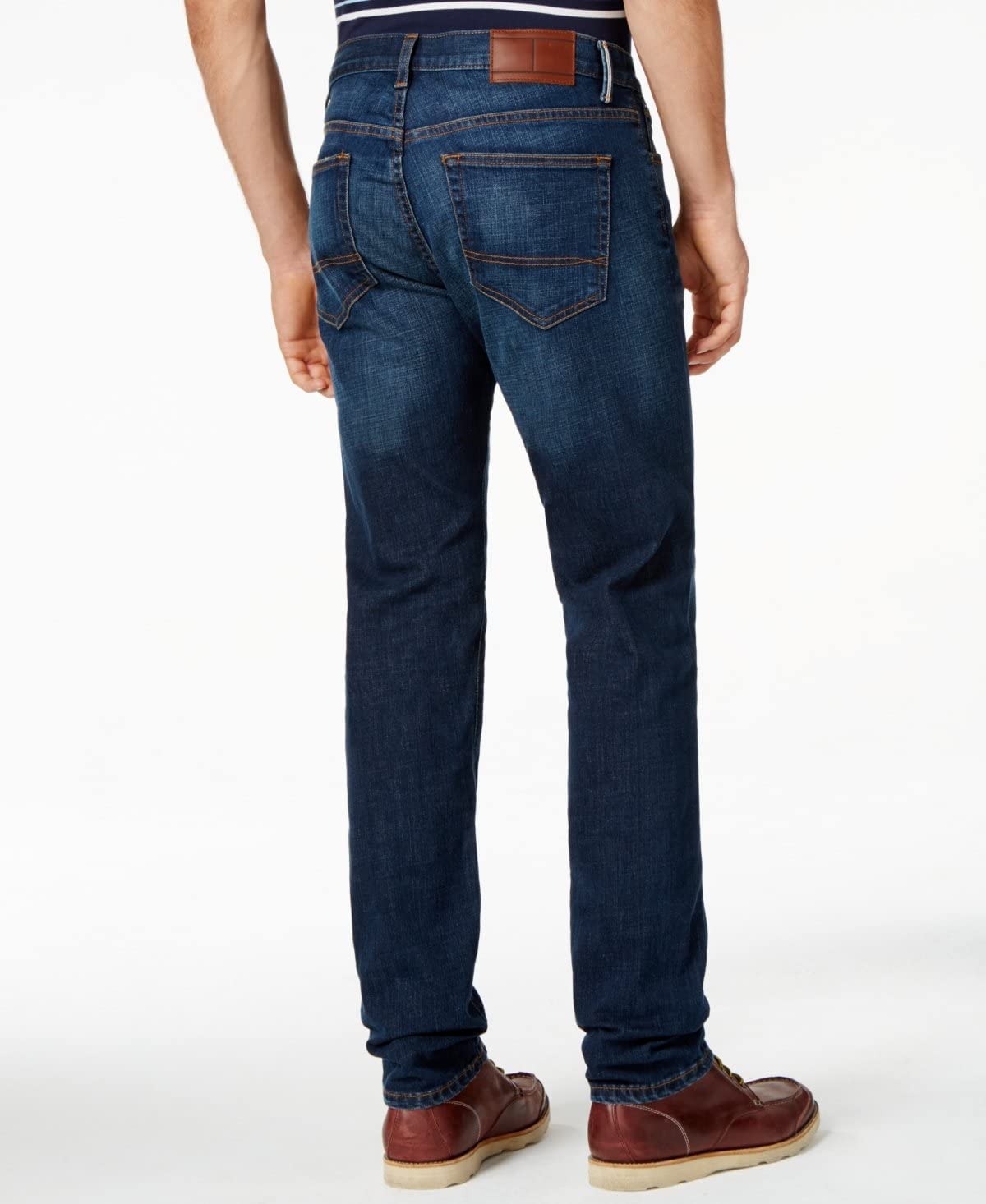 Tommy Hilfiger mens Slim Fit Stretch Jeans, Medium Rinse, 31W x 30L US