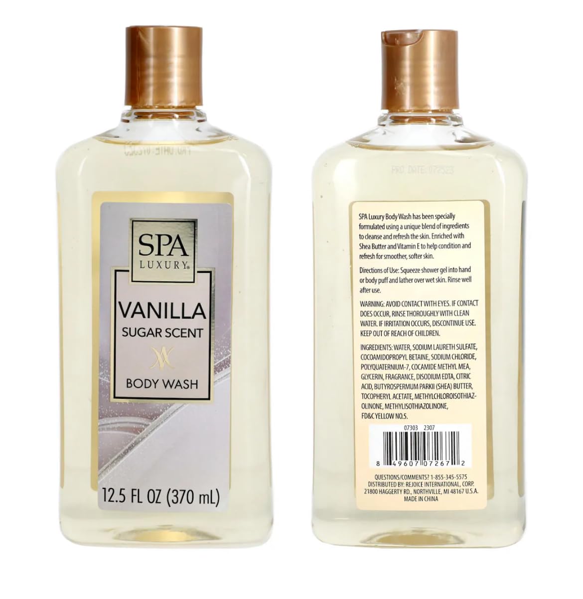 Spa Luxury Vanilla Sugar Scent Body Wash 12.5 Fl Oz