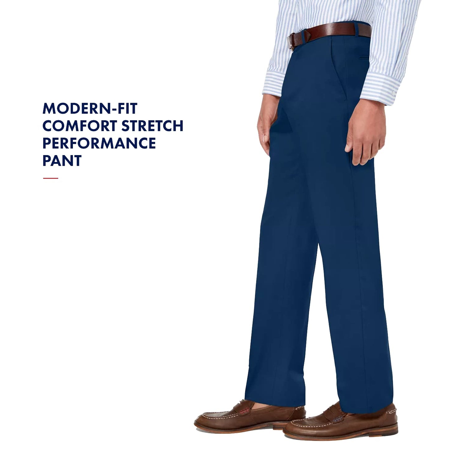 Tommy Hilfiger Mens Classic Stretch Chino Business Casual Pants, Navy, 38W x 30L US