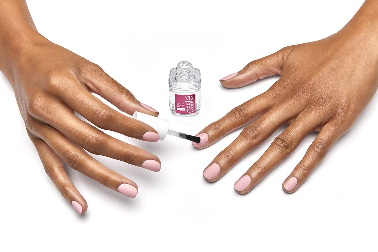 essie Nail Care, 8-Free Vegan, Matte About You Top Coat, mattifying nail polish, 0.46 fl oz