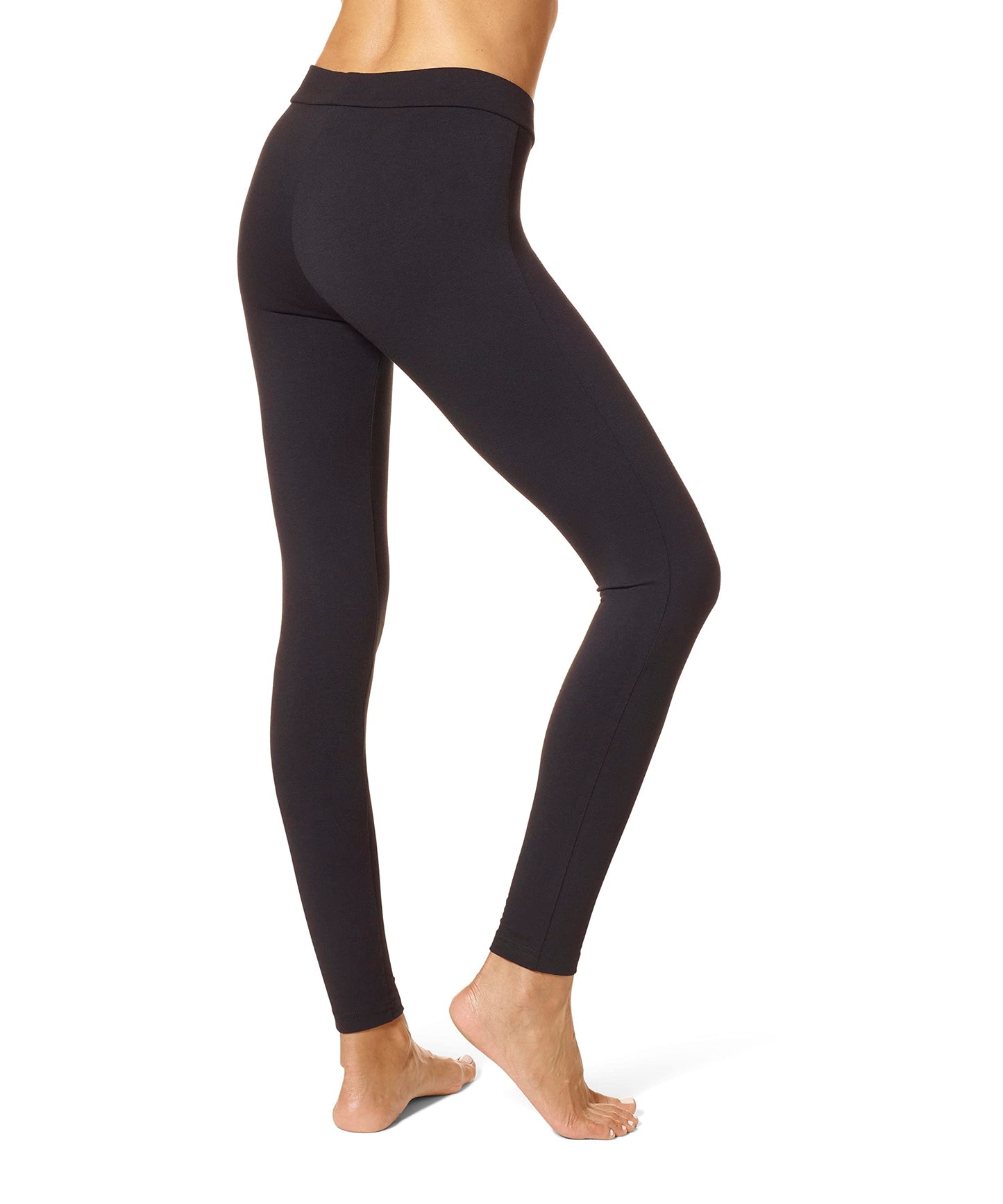 Hue Women's Wide Waistband Blackout Cotton Leggings, Assorted, Black Medium