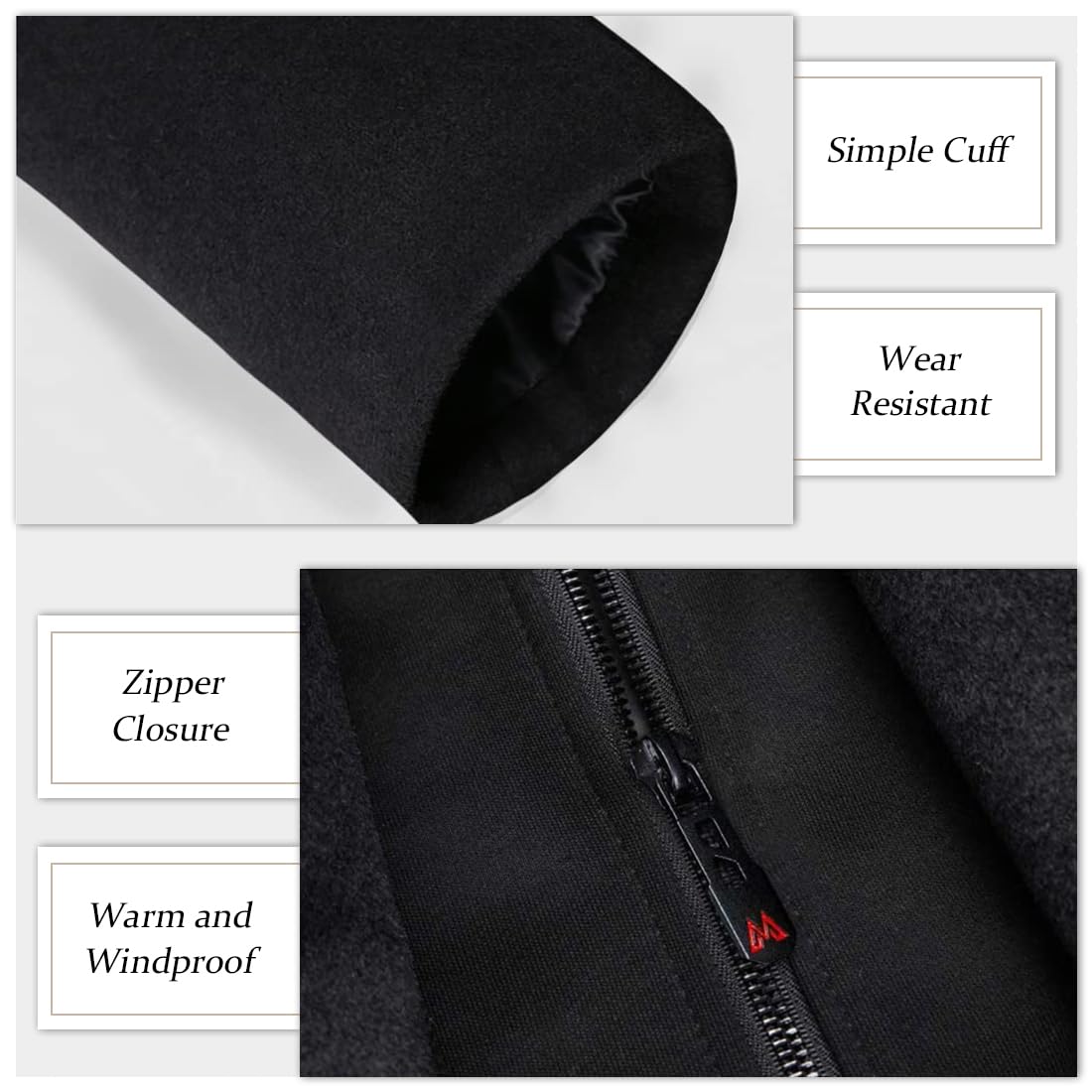 APTRO Men's Hooded Trench Coat Wool Overcoat Long Top Coat HGX019 Black M