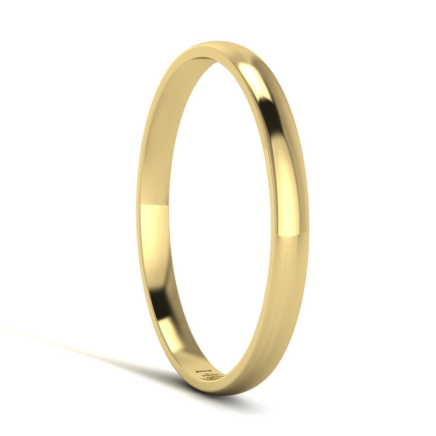 LANDA JEWEL Unisex 14k Yellow Gold 2mm Light Court Shape Comfort Fit Polished Wedding Ring Plain Band (9)